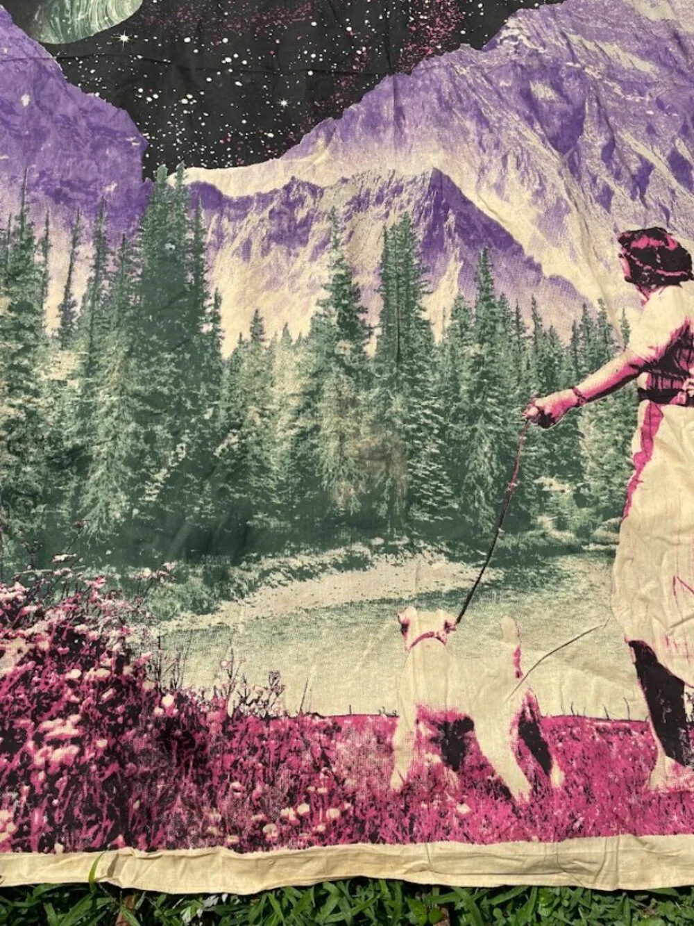 Earthbound Trading Large Wall Tapestry Hanging Mountains Space Planets Couple